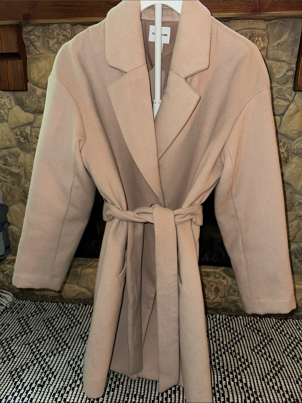 Elizabeth and James Blush Tie-Waist Trench Coat